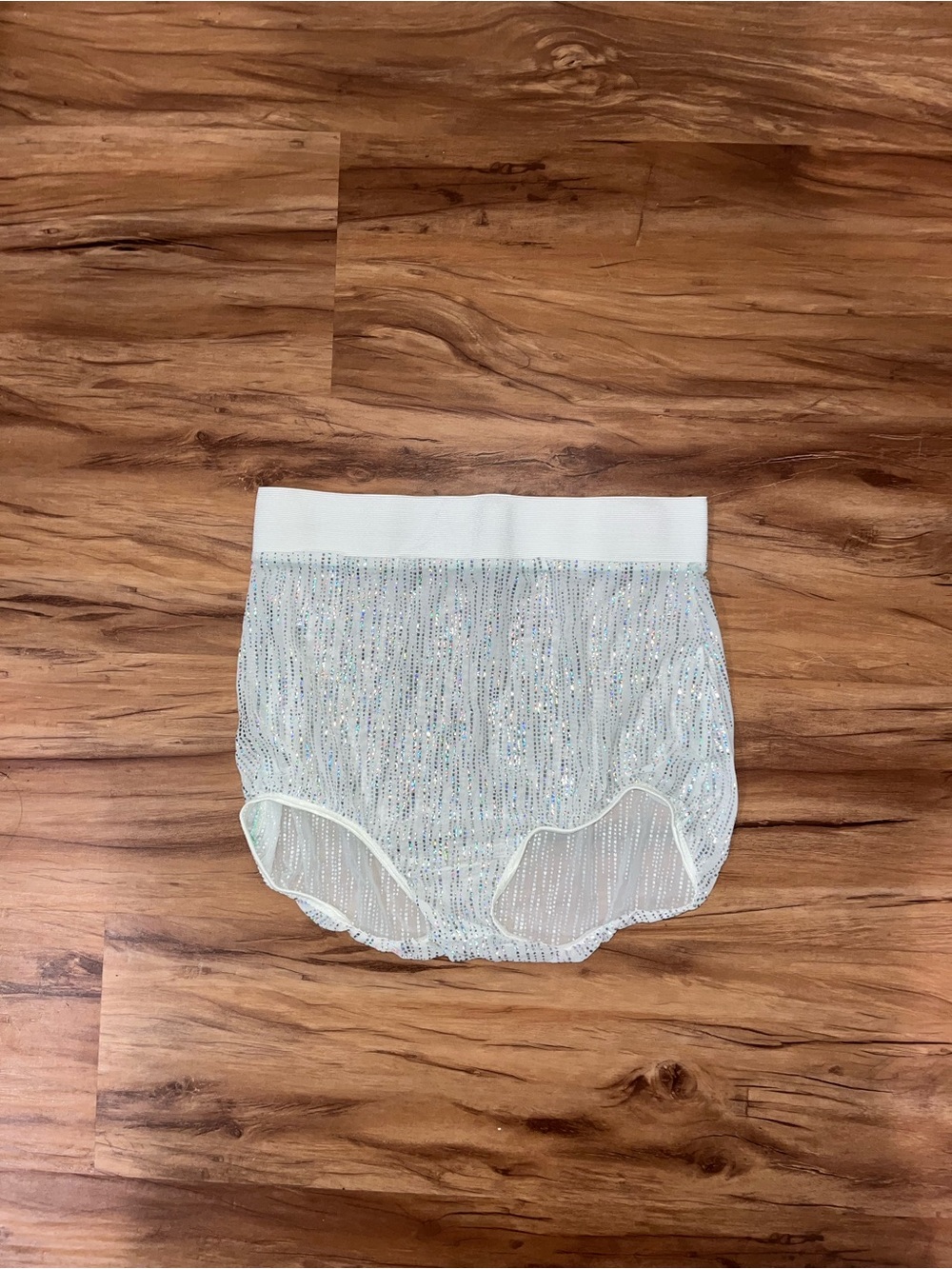 Womens Sparkle White Mesh Bloomers